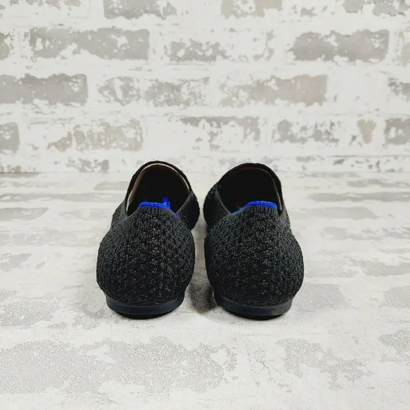 NEW Rothy's The Flat Black Knit Round Toe Slip On Loafers C329